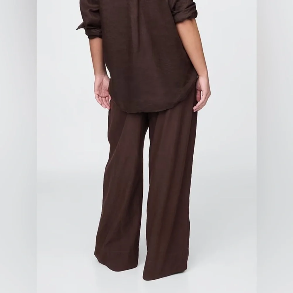 NWT! GAP Terra Brown Linen-Blend Easy Wide-Hem Pants - Multiple Sizes 🔹
